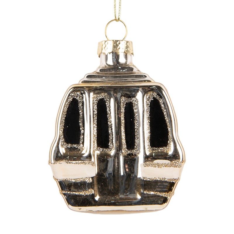Clayre & Eef Christmas Ornament 6x4x8 cm Gold colored Glass