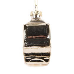 Clayre & Eef Christmas Ornament 6x4x8 cm Gold colored Glass
