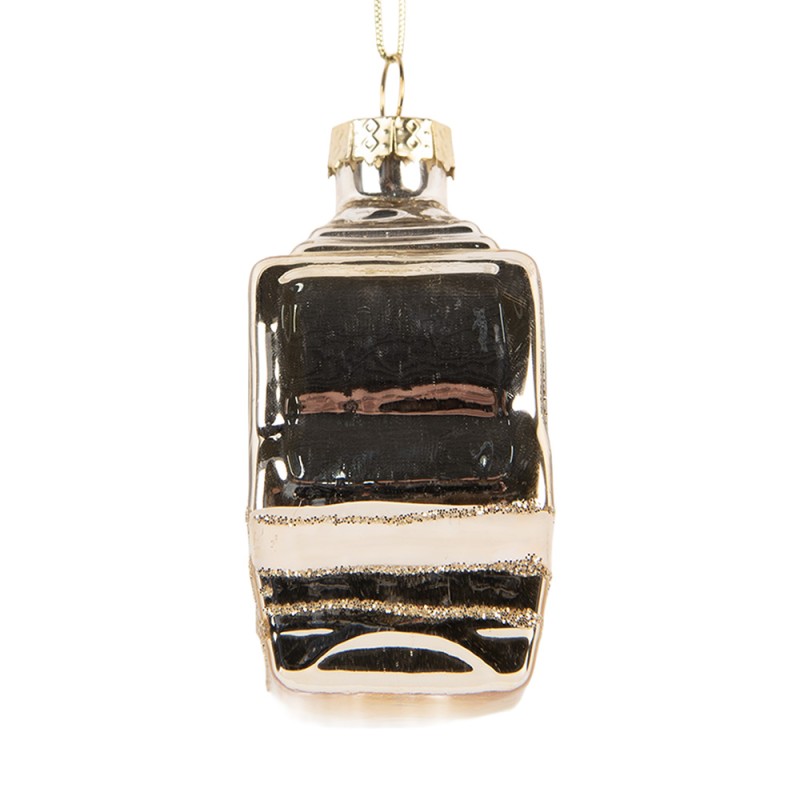 Clayre & Eef Christmas Ornament 6x4x8 cm Gold colored Glass