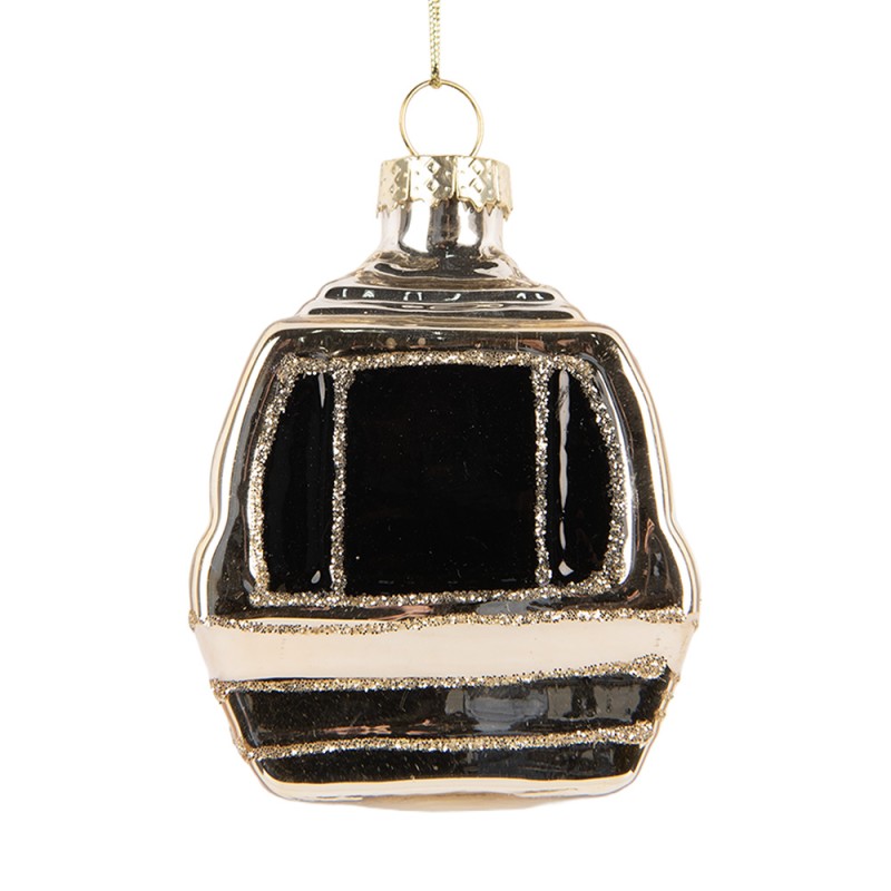 Clayre & Eef Christmas Ornament 6x4x8 cm Gold colored Glass