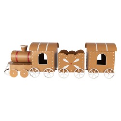 Clayre & Eef Christmas Decoration Figurine Train 97x19x28 cm Brown Metal