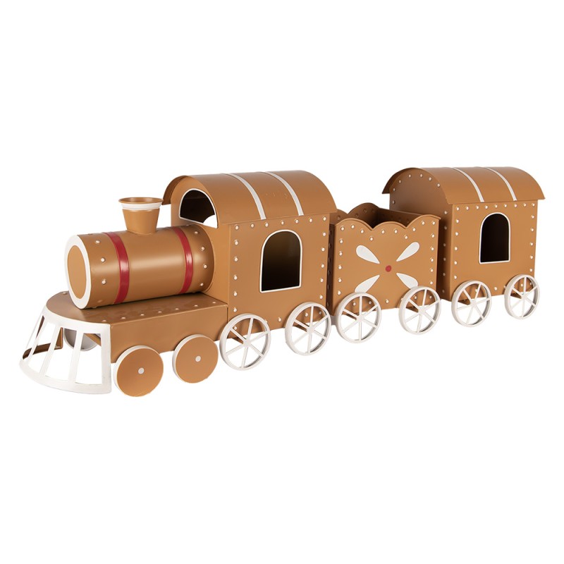 Clayre & Eef Christmas Decoration Figurine Train 97x19x28 cm Brown Metal