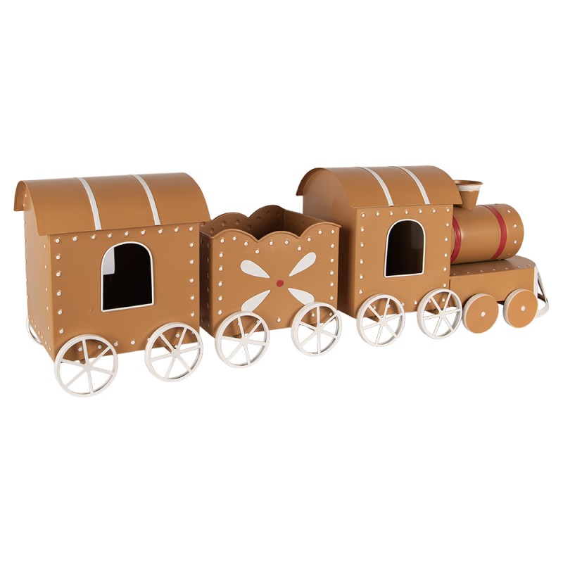 Clayre & Eef Christmas Decoration Figurine Train 97x19x28 cm Brown Metal