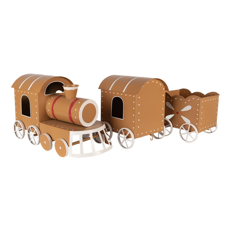 Clayre & Eef Christmas Decoration Figurine Train 97x19x28 cm Brown Metal
