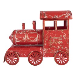 Clayre & Eef Christmas Decoration Figurine Train 69x15x28 cm Red Metal