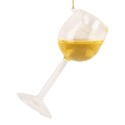 Clayre & Eef Pendentif de Noël Verre à vin 4x4x9 cm Transparent Verre