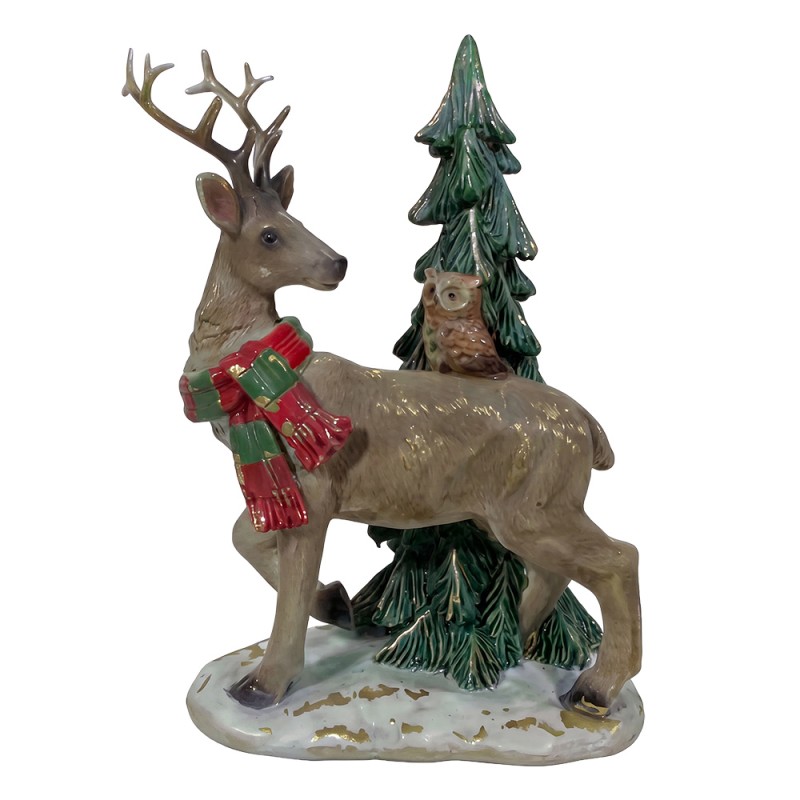 Clayre & Eef Statuetta decorativa Cervo 14x11x20 cm Marrone Plastica