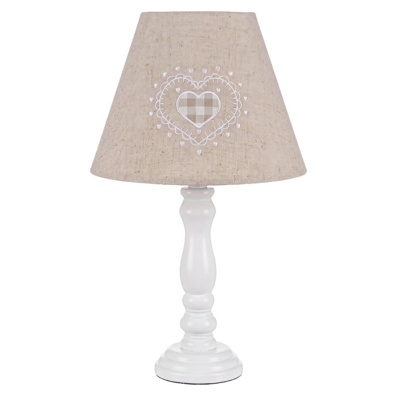 Clayre & Eef Lampe de table Blanc Bois