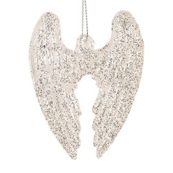Clayre & Eef Christmas Ornament Wings 8x2x6 cm Transparent Glass