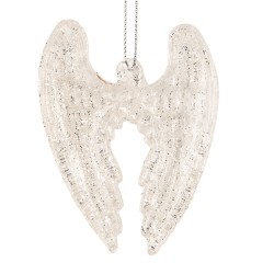 Clayre & Eef Christmas Ornament Wings 8x2x6 cm Transparent Glass