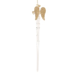 Clayre & Eef Kersthanger 5x4x20 cm Transparant Glas