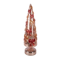 Clayre & Eef Christmas Decoration Figurine Christmas Tree Ø 10x37 cm Red Glass