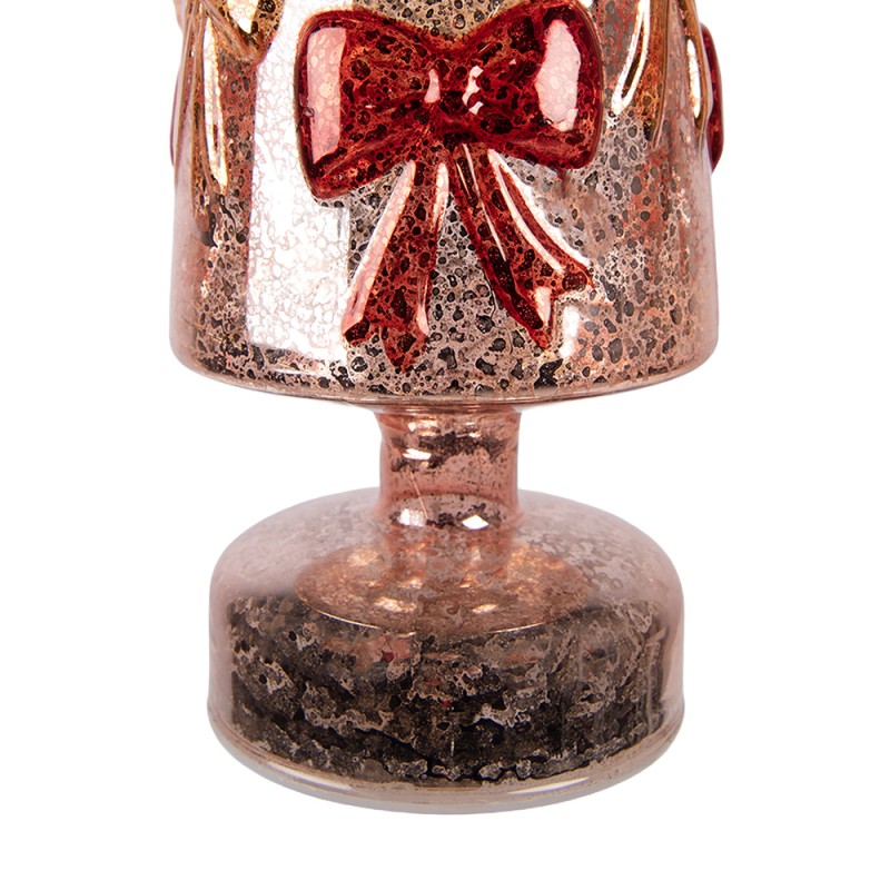 Clayre & Eef Christmas Decoration Figurine Christmas Tree Ø 10x37 cm Red Glass