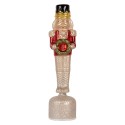 Clayre & Eef Statuetta decorativa di Natale 10x10x37 cm Rosso Vetro