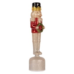 Clayre & Eef Statuetta decorativa di Natale 10x10x37 cm Rosso Vetro