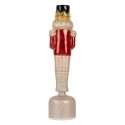 Clayre & Eef Statuetta decorativa di Natale 10x10x37 cm Rosso Vetro