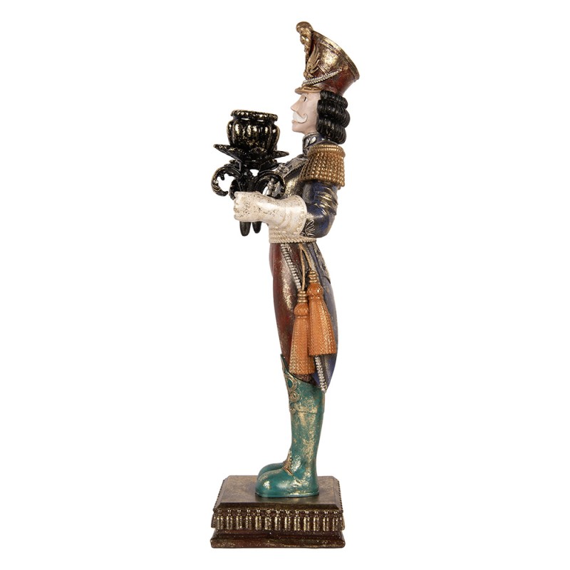 Clayre & Eef Kerzenständer Nussknacker 30x15x55 cm Braun Kunststoff