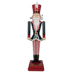 Clayre & Eef Kerstdecoratie Beeld Notenkraker 37x30x130 cm Groen Rood Metaal