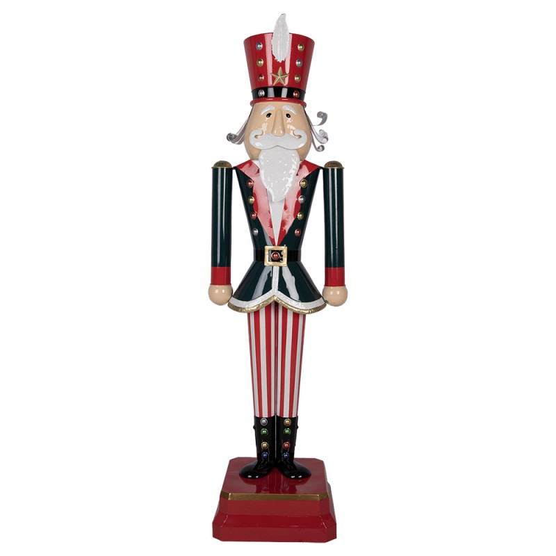 Clayre & Eef Kerstdecoratie Beeld Notenkraker 37x30x130 cm Groen Rood Metaal