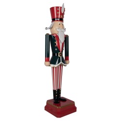 Clayre & Eef Kerstdecoratie Beeld Notenkraker 37x30x130 cm Groen Rood Metaal