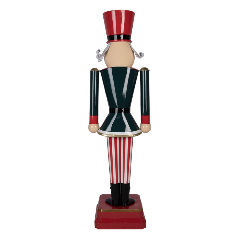 Clayre & Eef Kerstdecoratie Beeld Notenkraker 37x30x130 cm Groen Rood Metaal