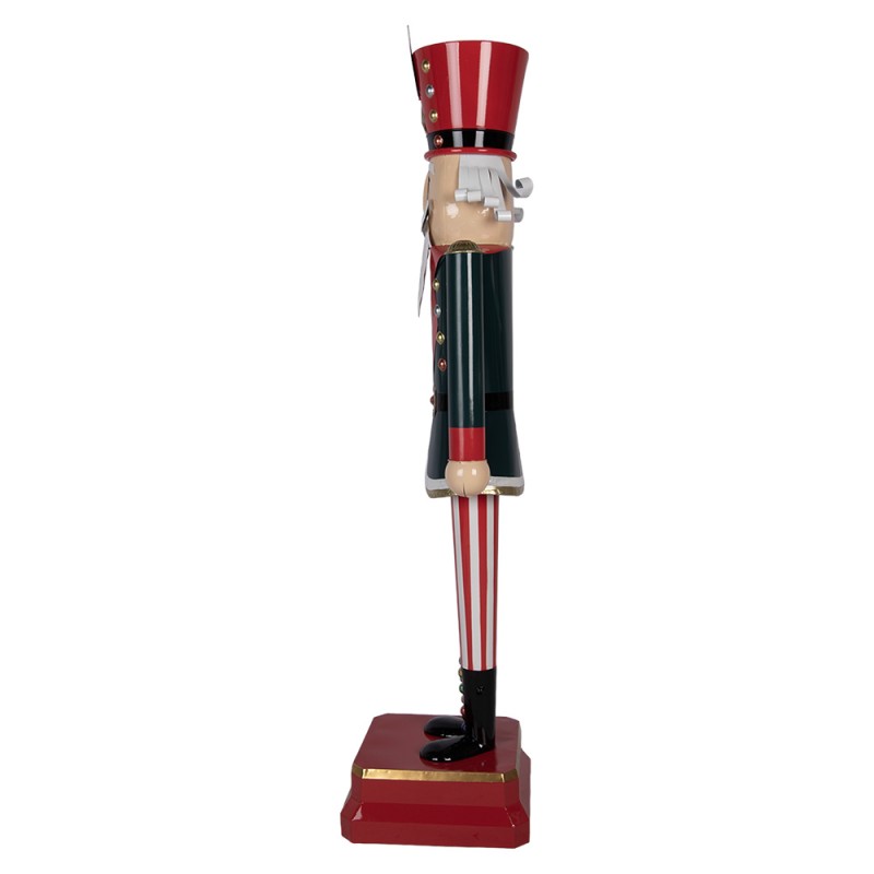 Clayre & Eef Kerstdecoratie Beeld Notenkraker 37x30x130 cm Groen Rood Metaal