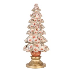 Clayre & Eef Statuetta decorativa di Natale Albero di Natale Ø 29x69 cm Bianco Plastica