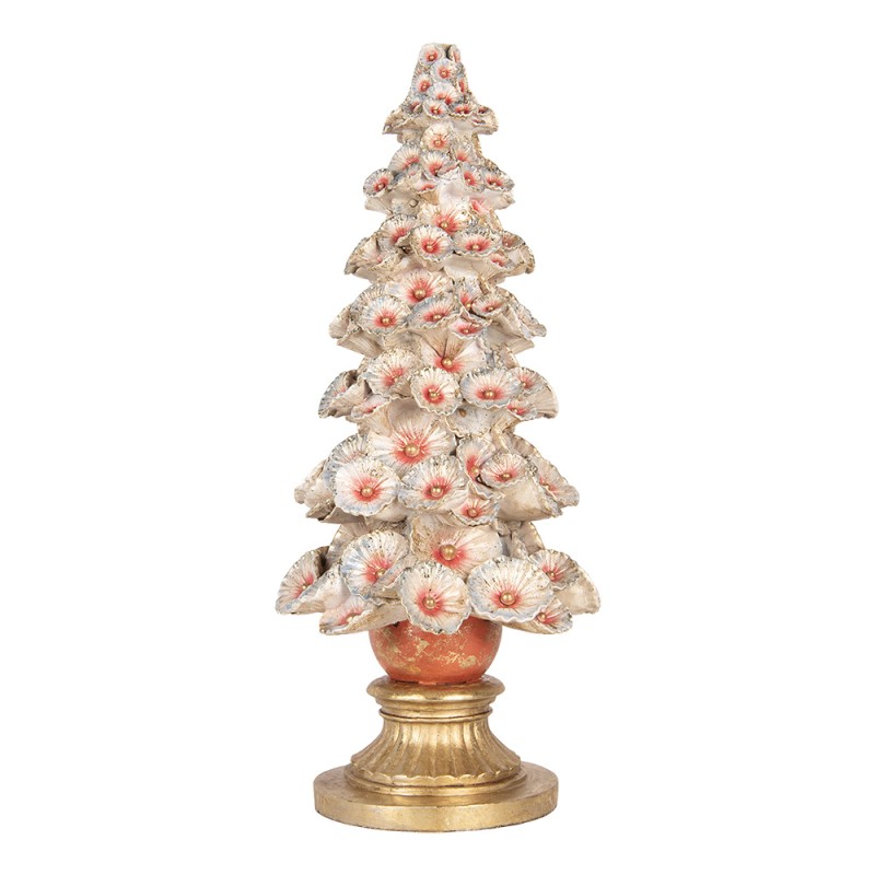 Clayre & Eef Statuetta decorativa di Natale Albero di Natale Ø 29x69 cm Bianco Plastica