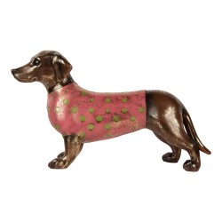 Clayre & Eef Dekorationsfigur Hund 60x17x35 cm Braun Kunststoff