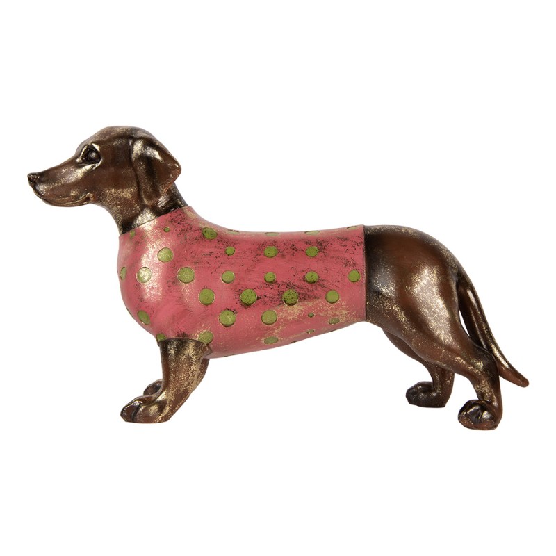 Clayre & Eef Dekorationsfigur Hund 60x17x35 cm Braun Kunststoff