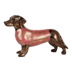 Clayre & Eef Dekorationsfigur Hund 60x17x35 cm Braun Kunststoff