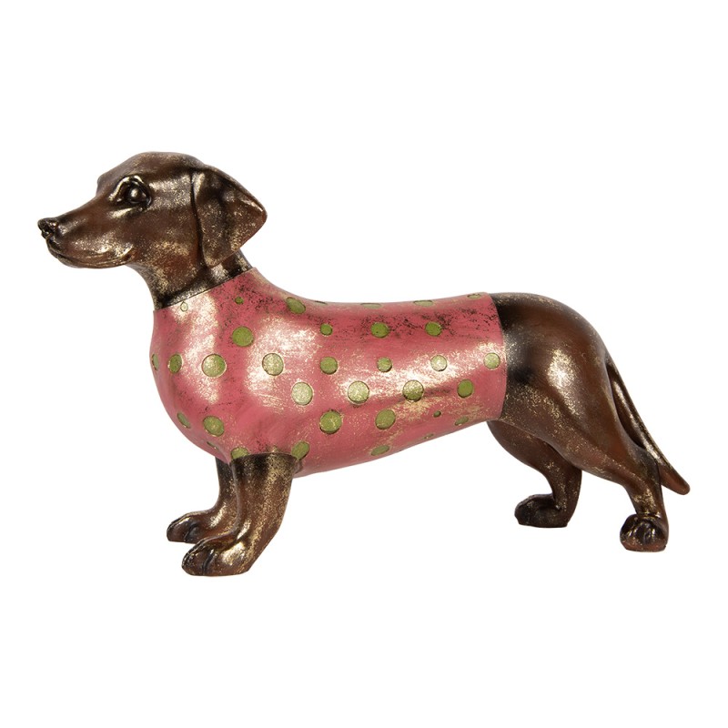 Clayre & Eef Dekorationsfigur Hund 60x17x35 cm Braun Kunststoff