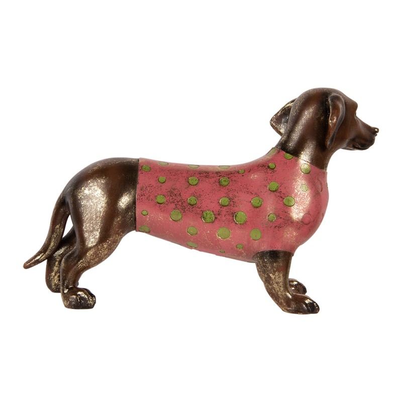 Clayre & Eef Dekorationsfigur Hund 60x17x35 cm Braun Kunststoff
