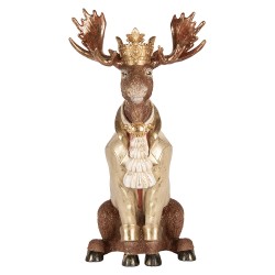 Clayre & Eef Statuetta decorativa Cervo 36x40x63 cm Marrone Plastica