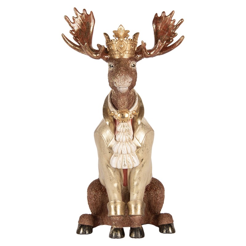 Clayre & Eef Statuetta decorativa Cervo 36x40x63 cm Marrone Plastica