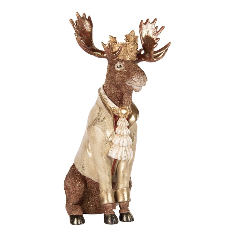 Clayre & Eef Statuetta decorativa Cervo 36x40x63 cm Marrone Plastica