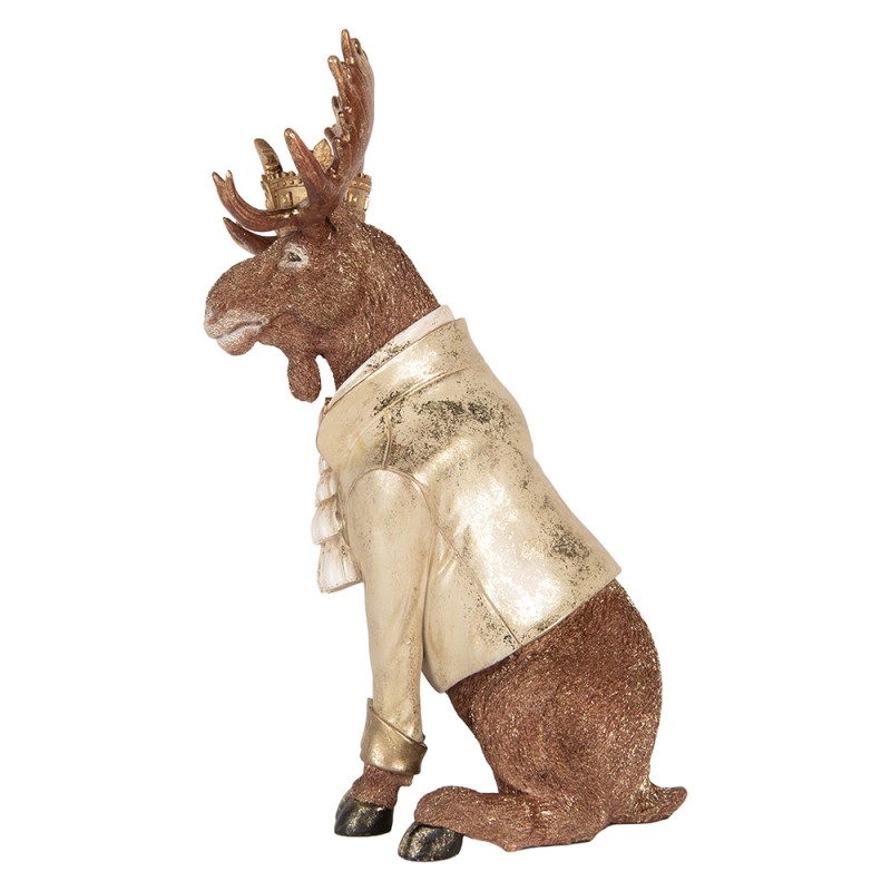 Clayre & Eef Statuetta decorativa Cervo 36x40x63 cm Marrone Plastica