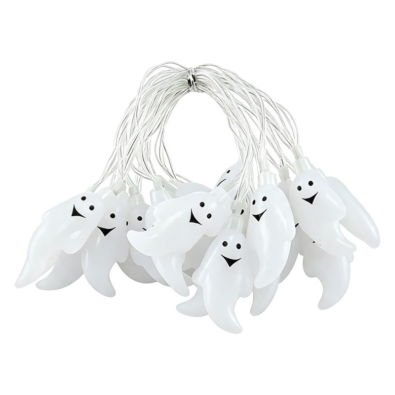 Clayre & Eef Decoration Christmas Garland White Plastic