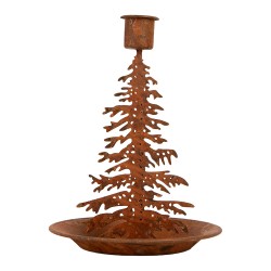 Clayre & Eef Kandelaar Kerstbomen Bruin
