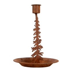 Clayre & Eef Kandelaar Kerstbomen Bruin
