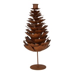 Clayre & Eef Kandelaar Kerstboom Bruin Metaal