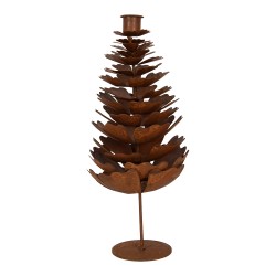 Clayre & Eef Kandelaar Kerstboom Bruin Metaal