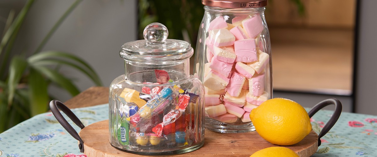 Airtight Jar Glass Storage Jar, Decorative Kitchen Lid, Glass Canisters for  Candy, Spice, Cookie, Sugar, Snacks 1350ml