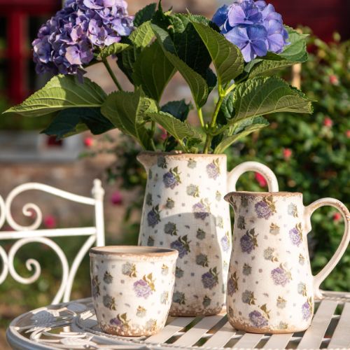 Flower pot and decoration with floral print