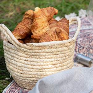 Croissants in a basket.