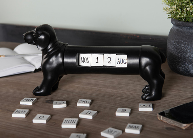 Dachshund-Shaped Calendar