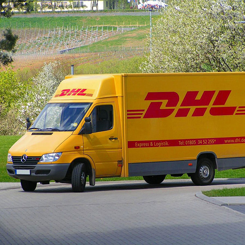 A DHL delivery van