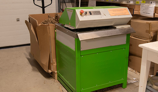 A sustainable cardboard cutting machine